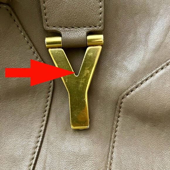 YSL Cabas Chyc Brown Elephant Leather Satchel Shopper Handbag - Picture 9 of 12